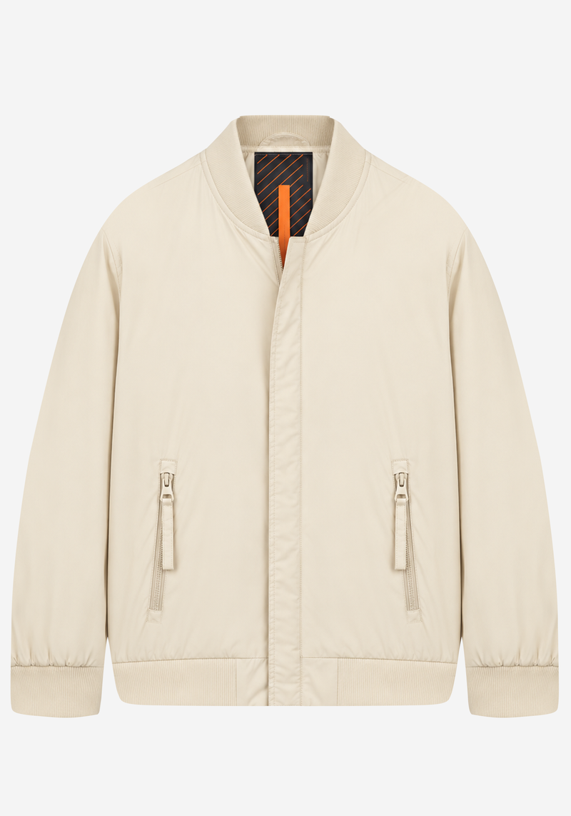 Muted Off-White Aero-Hybrid Bomber Jacket