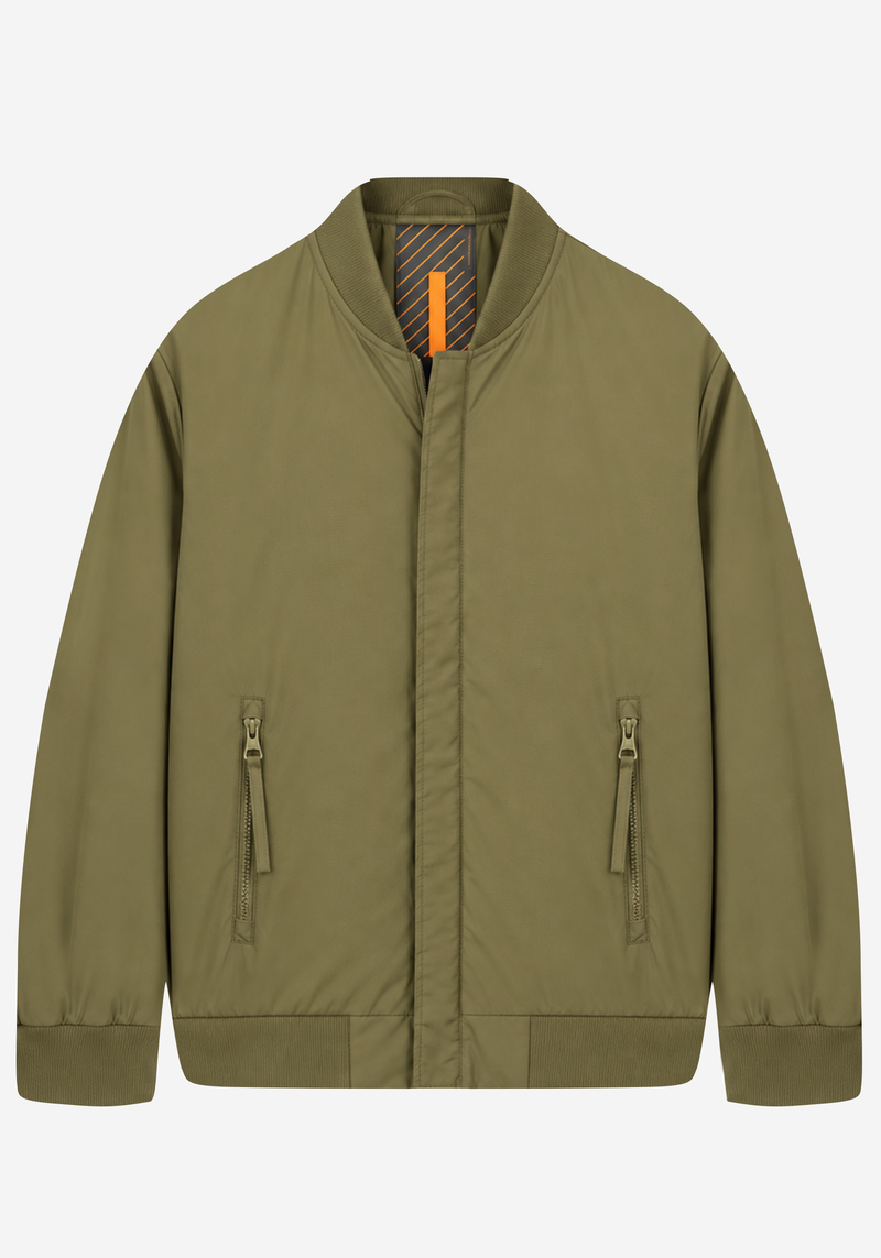 Deep Olive Aero-Hybrid Bomber Jacket