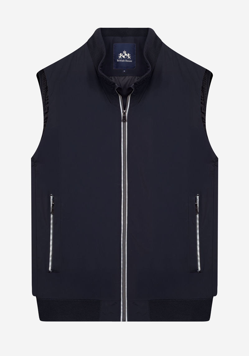 Metallic Navy Polyamide Vest