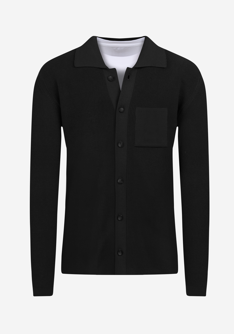 Pitch Black Heavy Knitted Cardigan
