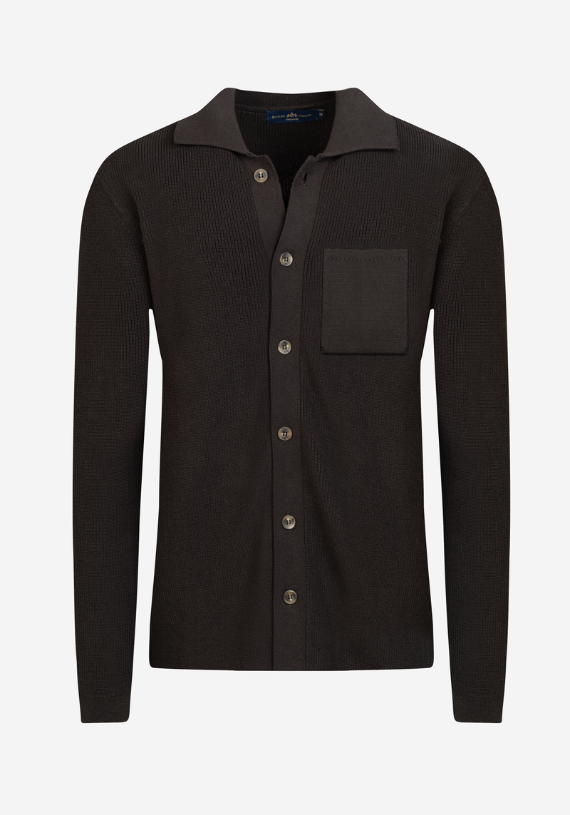Burnt Truffle Heavy Knitted Cardigan