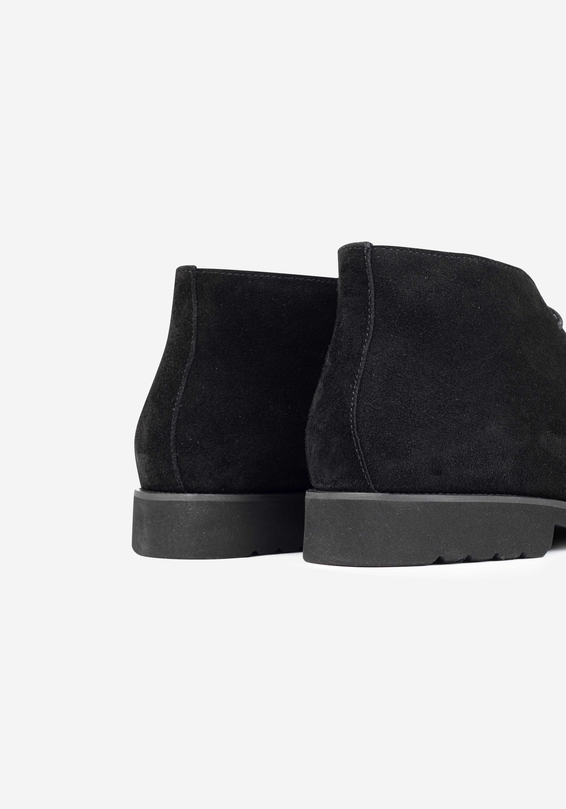 Jet Black Suede Ankle Boot