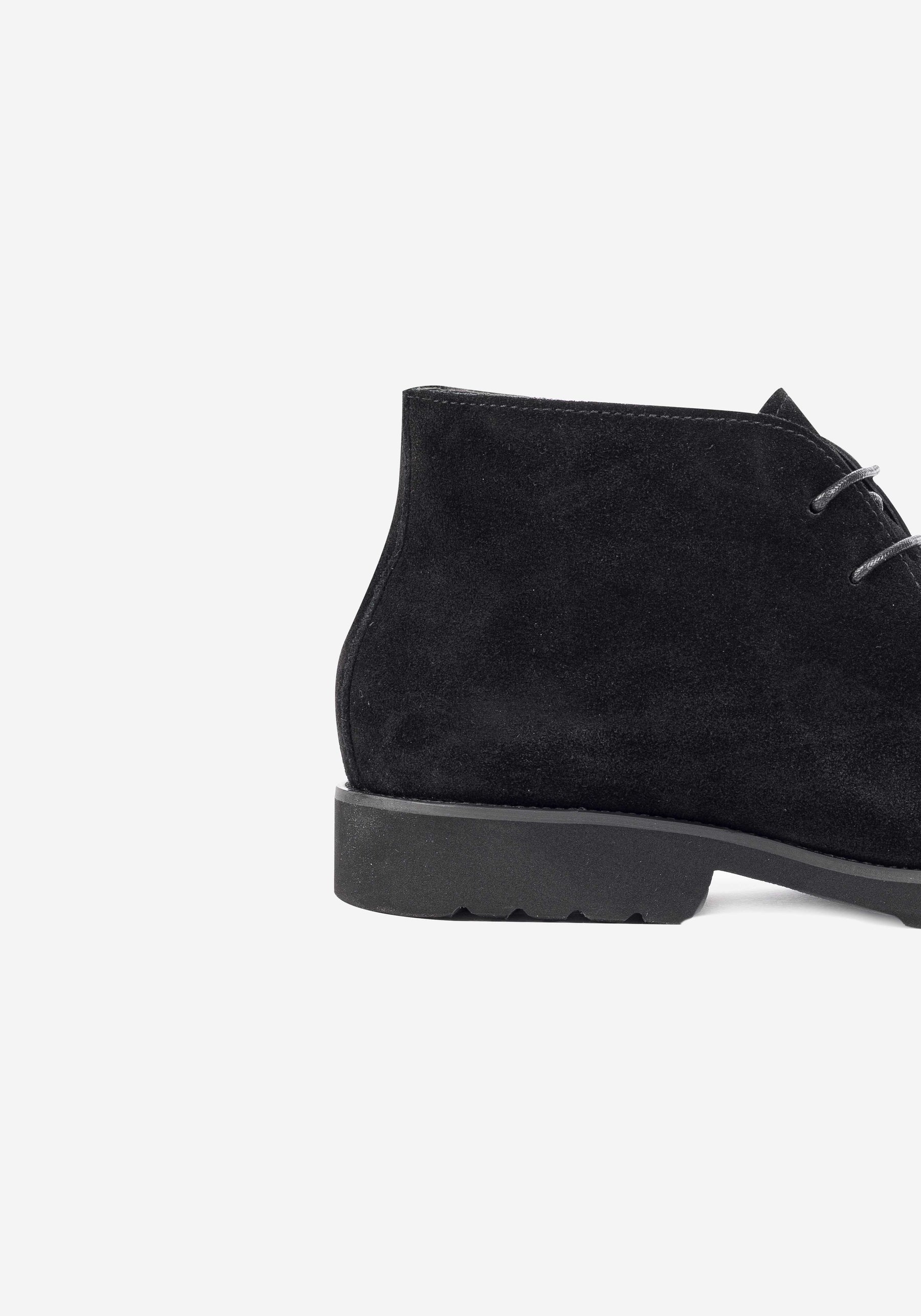 Jet Black Suede Ankle Boot