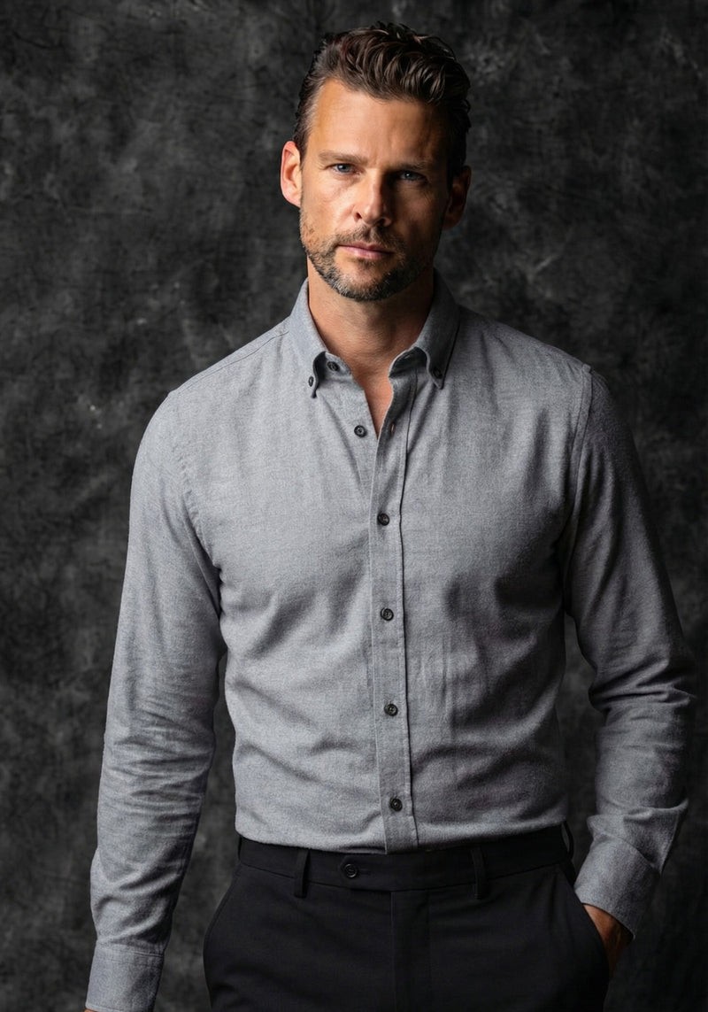 Ash Grey Flannel Shirt