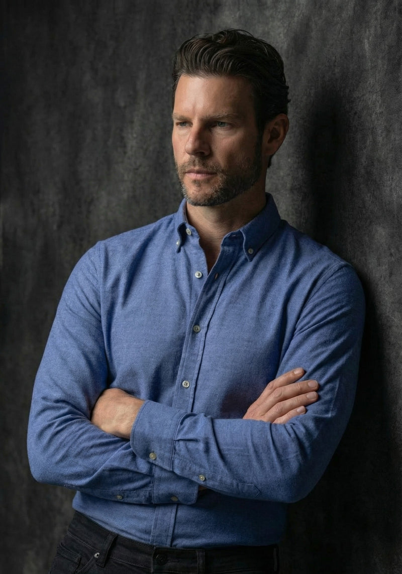 Slate Blue Flannel Shirt