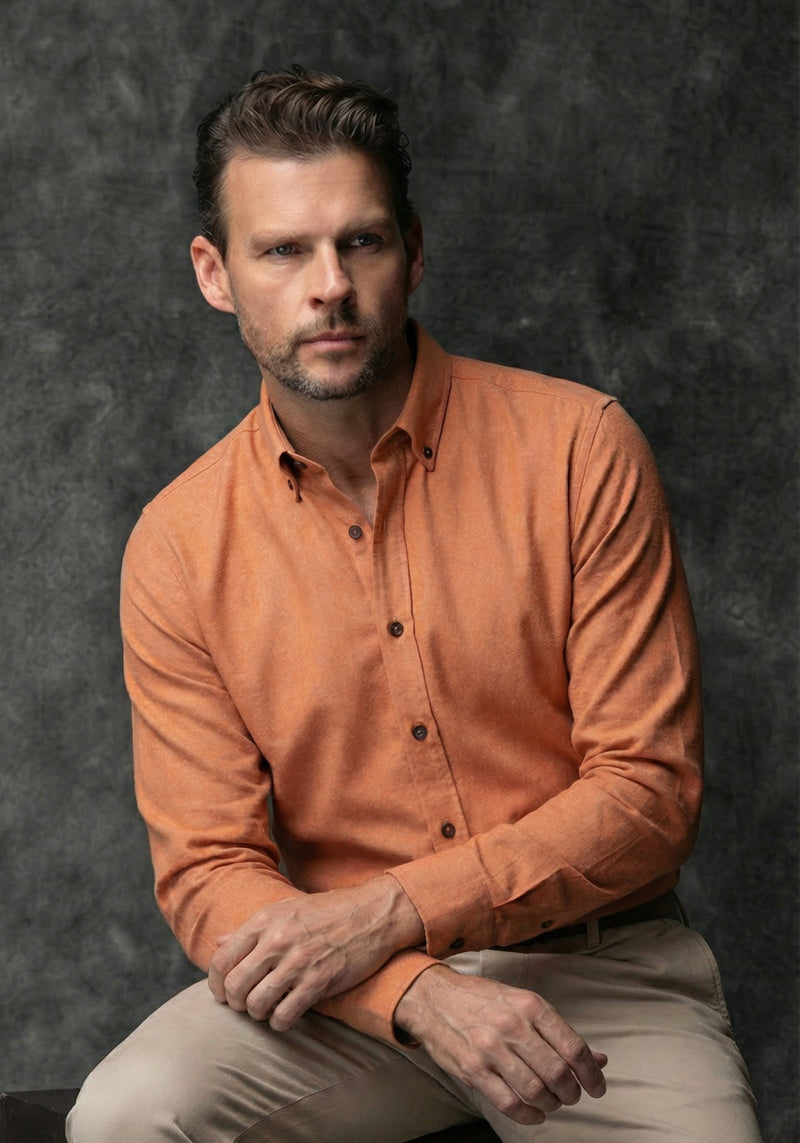 Saffron Orange Flannel Shirt