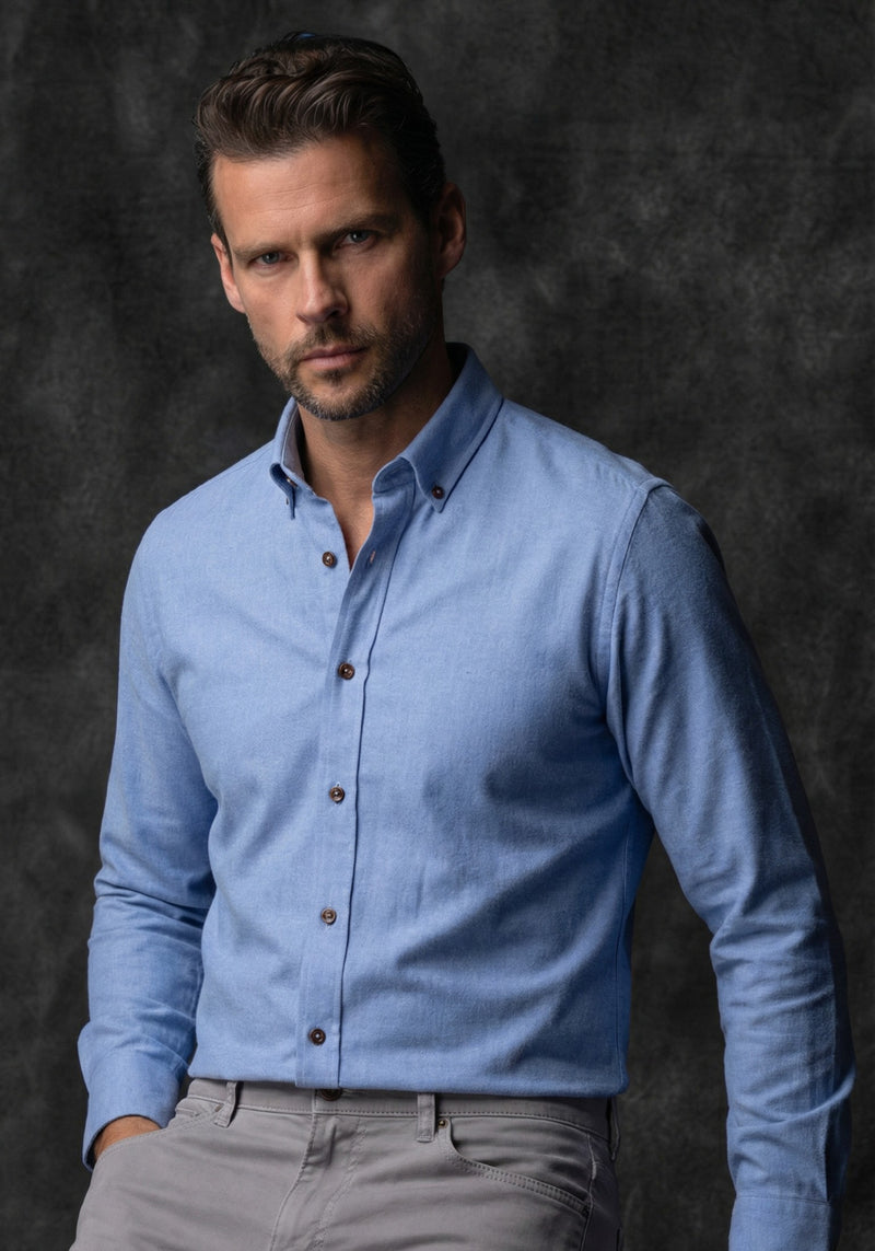 Mist Blue Flannel Shirt