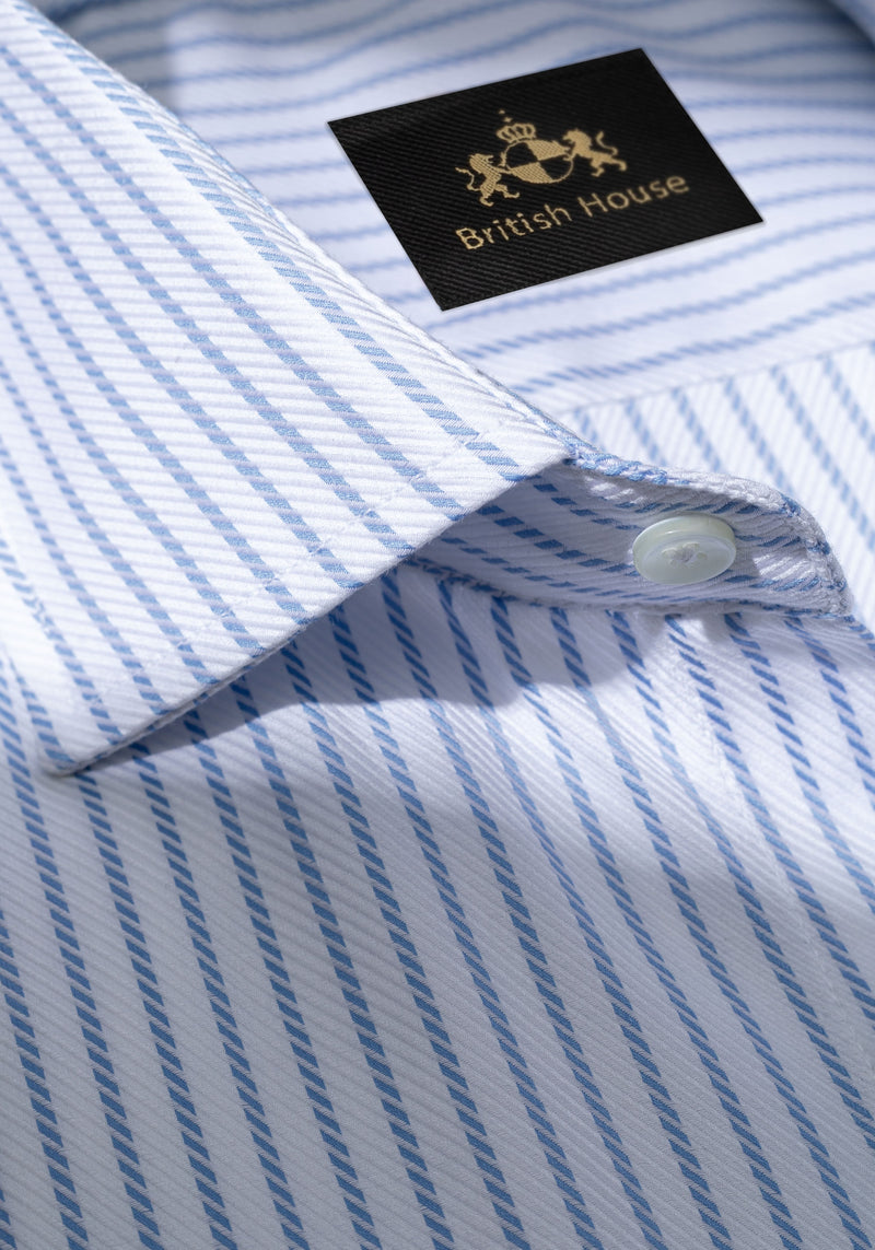 Air Blue Stripe Fine Signature Twill Shirt