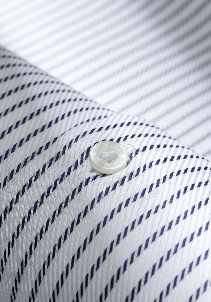 Cape Navy Stripe Fine Signature Twill Shirt