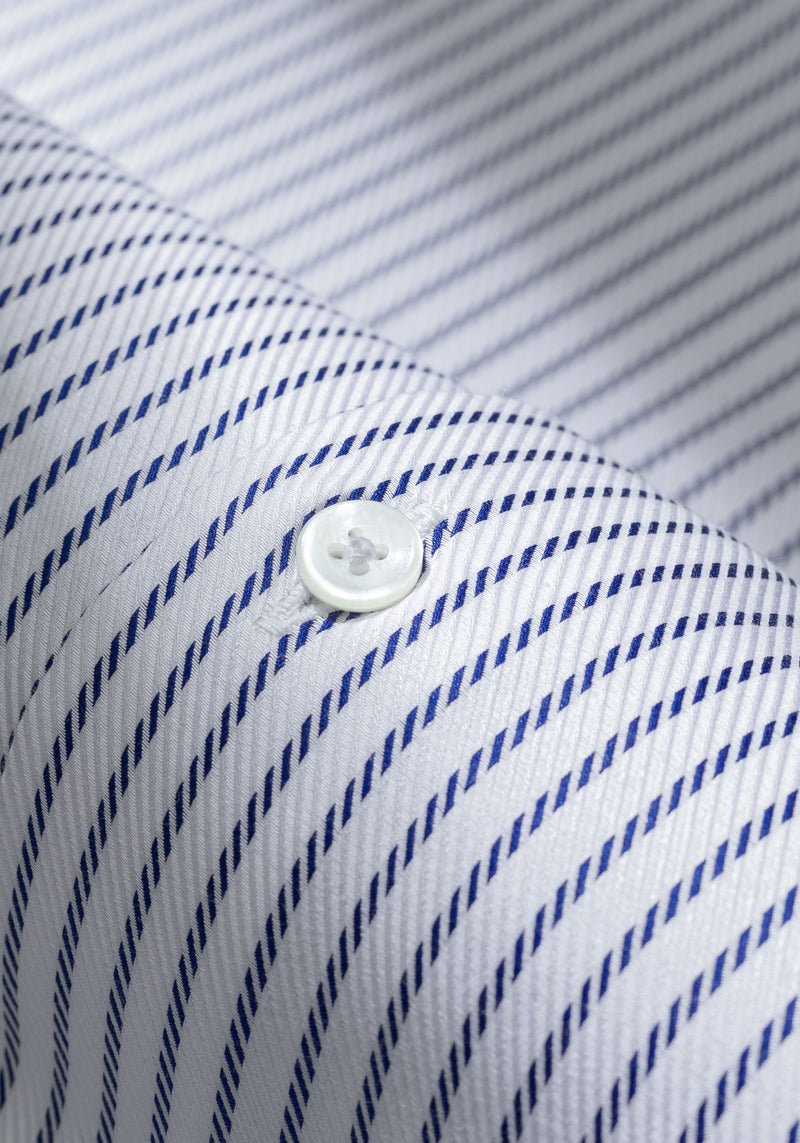 Royal Blue Stripe Fine Signature Twill Shirt