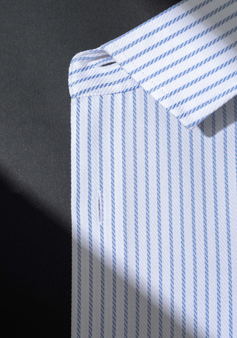 Air Blue Stripe Fine Signature Twill Shirt