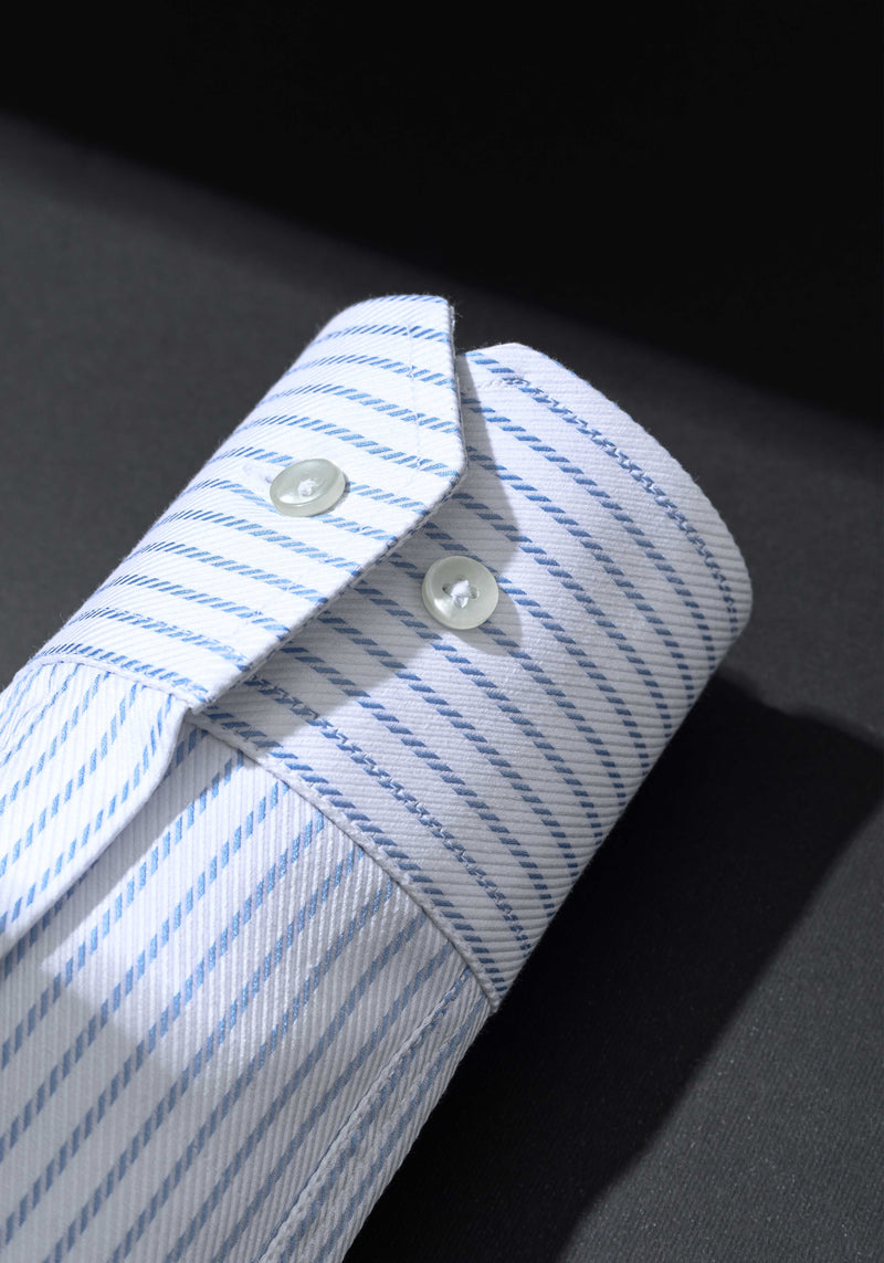 Air Blue Stripe Fine Signature Twill Shirt