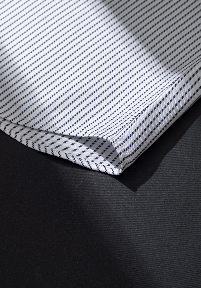 Cape Navy Stripe Fine Signature Twill Shirt