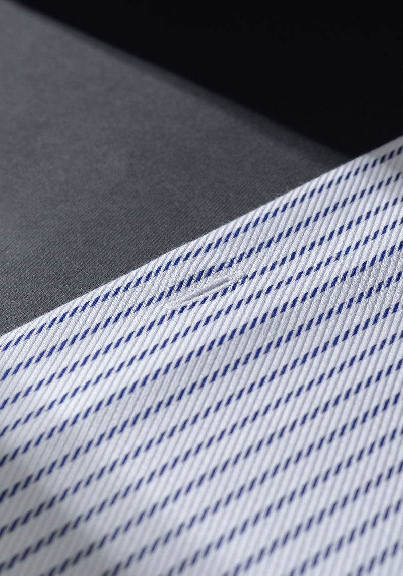 Royal Blue Stripe Fine Signature Twill Shirt