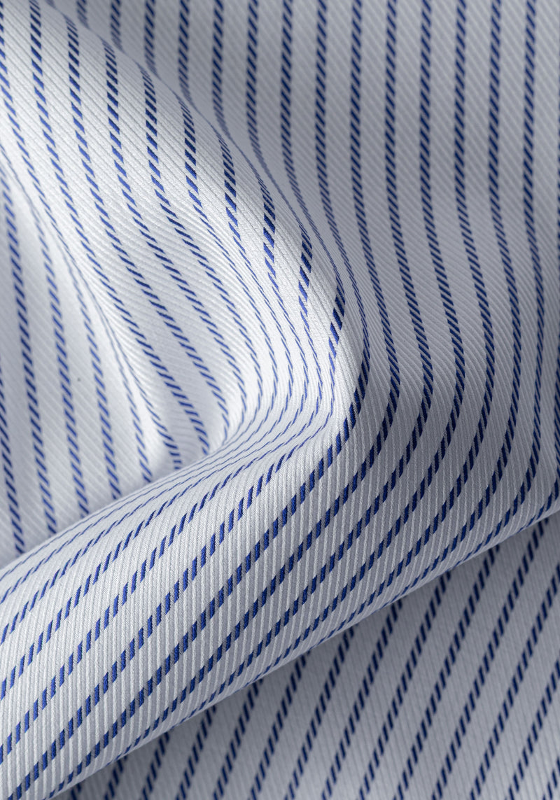 Royal Blue Stripe Fine Signature Twill Shirt