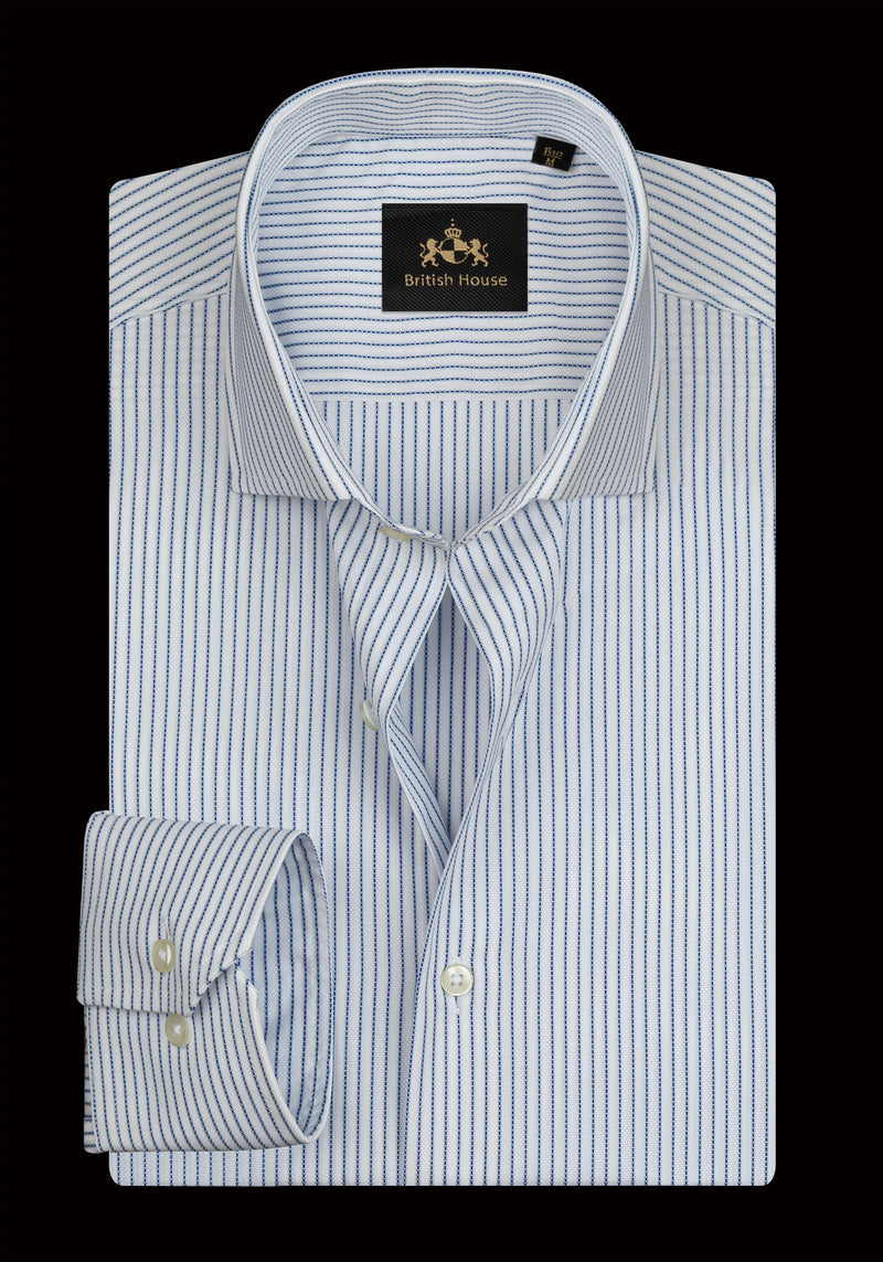 Marina Blue Stripe Fine Poplin Shirt