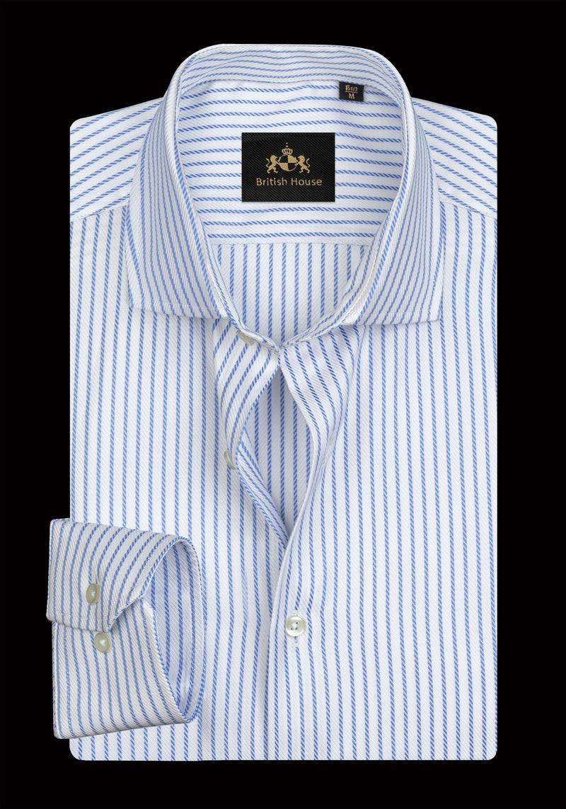 Air Blue Stripe Fine Signature Twill Shirt