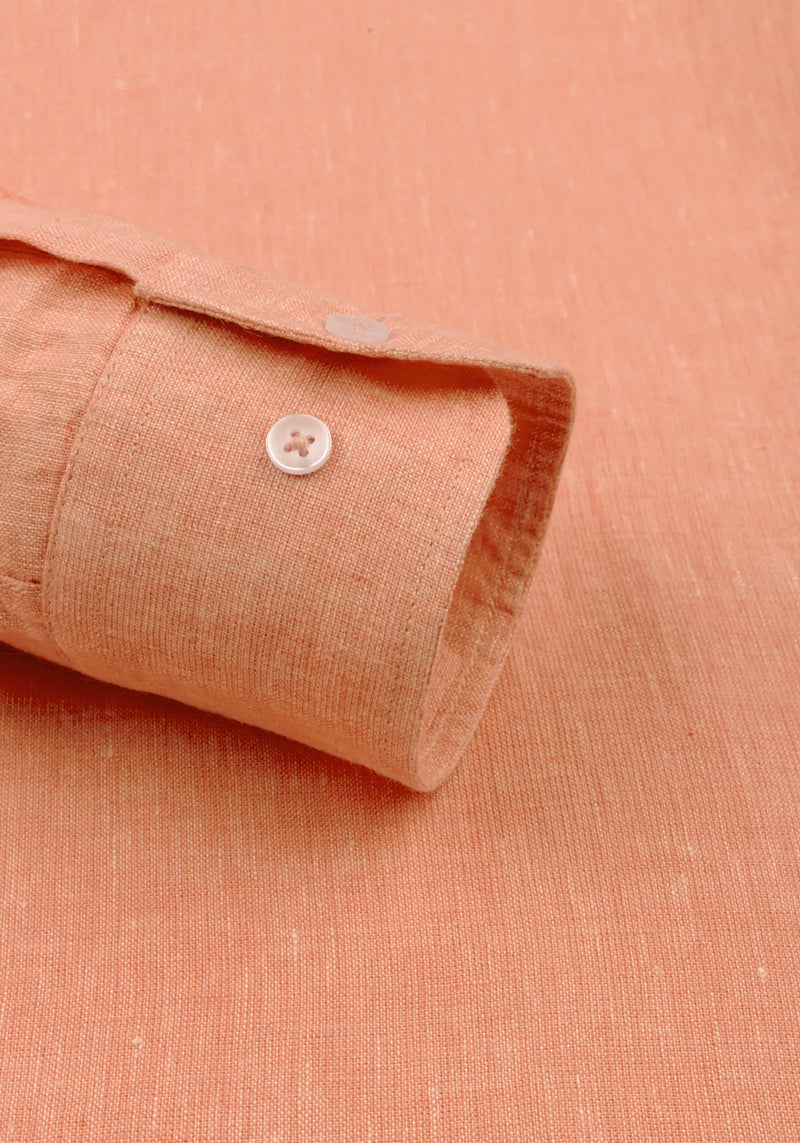 Rust Orange Belgian Linen Shirt