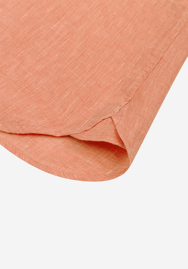 Rust Orange Belgian Linen Shirt