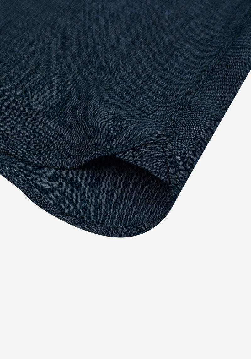 Atlantic Navy Belgian Linen Shirt