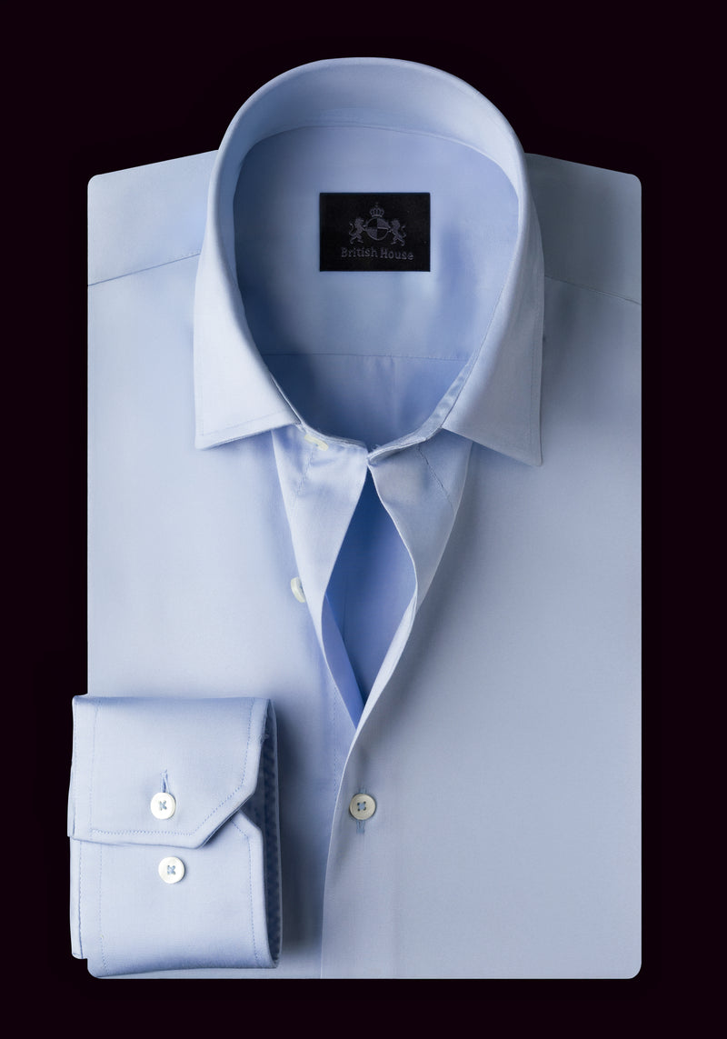 Pale Blue Luxe Twill Shirt - Wrinkle-free