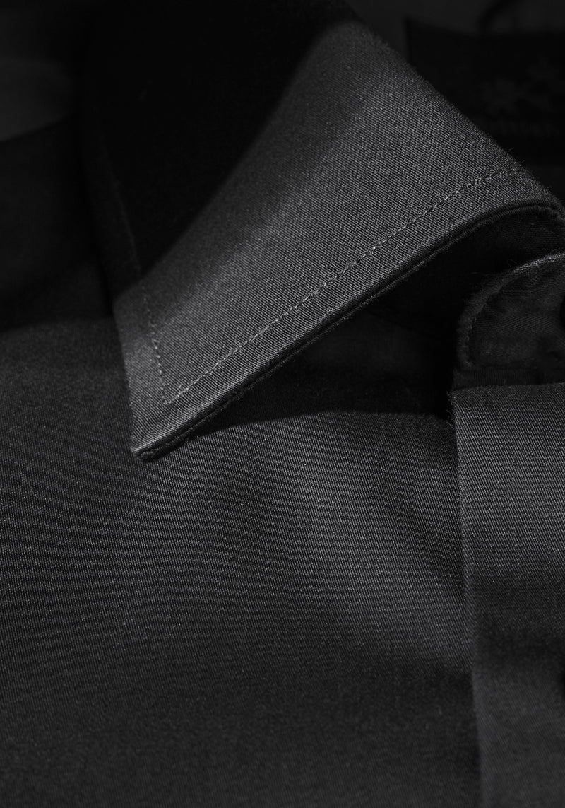 Crow Black Luxe Twill Shirt - Wrinkle-free