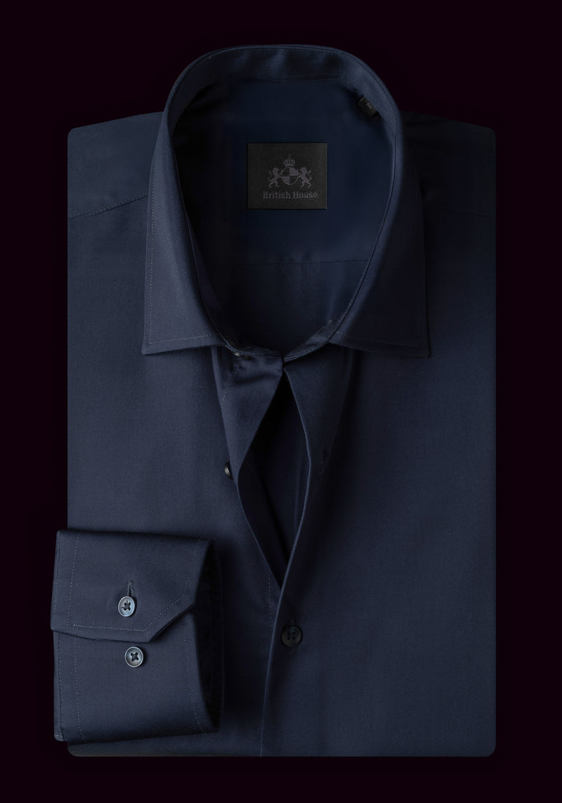 Antique Navy Luxe Twill Shirt - Wrinkle-free