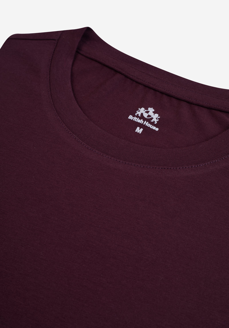 Scarlet Burgundy Cotton Undershirt - Long Sleeve