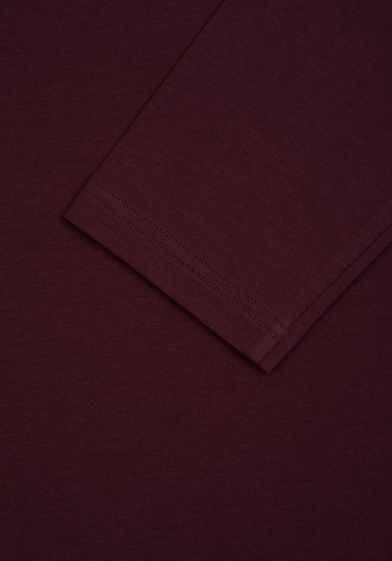Scarlet Burgundy Cotton Undershirt - Long Sleeve