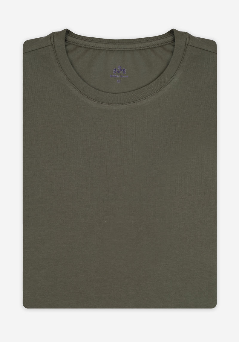 Sage Olive Cotton Undershirt - Long Sleeve