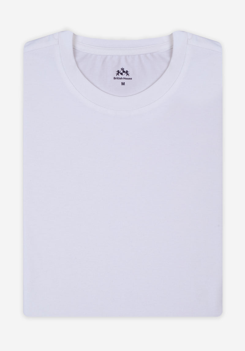 Crisp White Cotton Undershirt - Long Sleeve