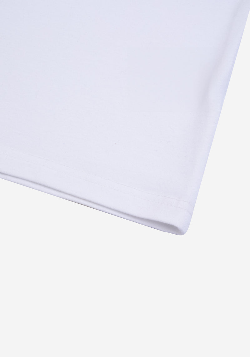 Crisp White Cotton Undershirt - Long Sleeve