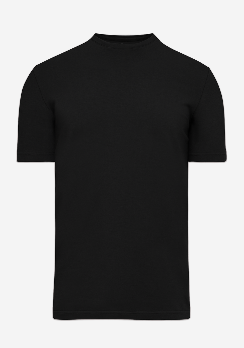 Abyss Black Cotton Undershirt - Short Sleeve