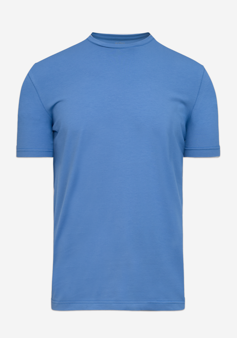 Lapis Blue Cotton Undershirt - Short Sleeve