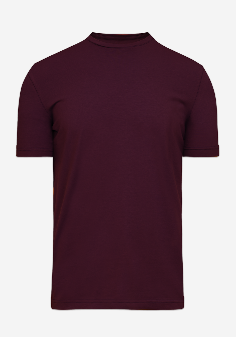 Cherry Maroon Cotton Undershirt - Short Sleeve