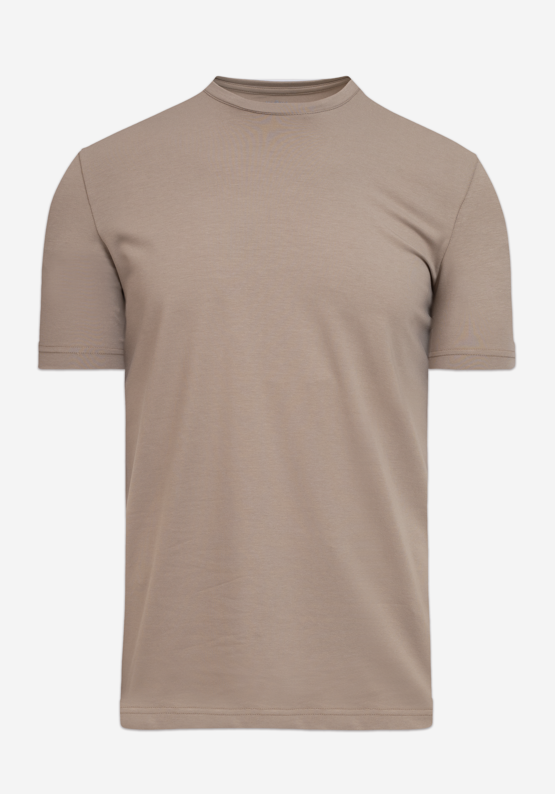 Dune Beige Cotton Undershirt - Short Sleeve