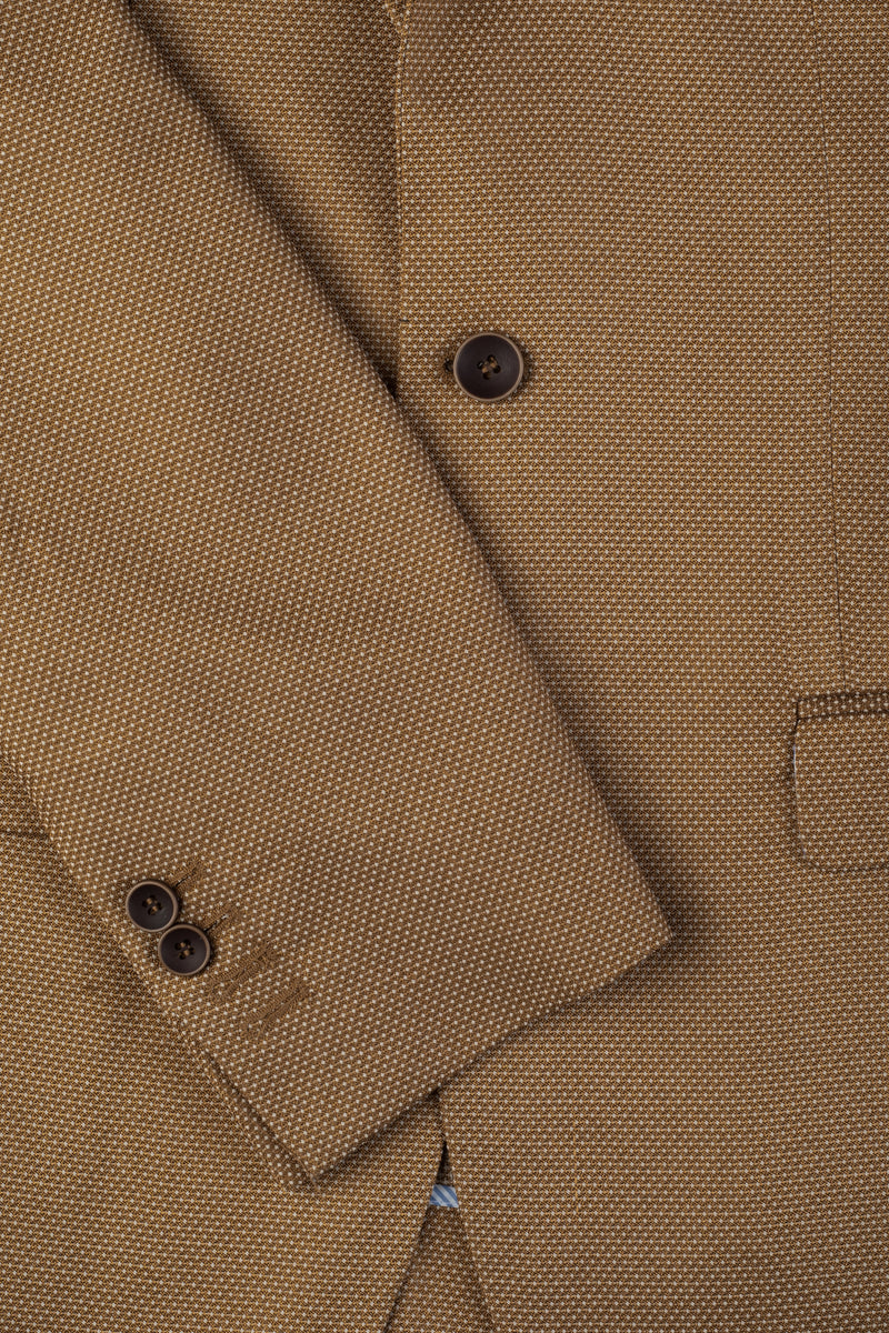Contemporary Fit French Beige Dotted Blazer