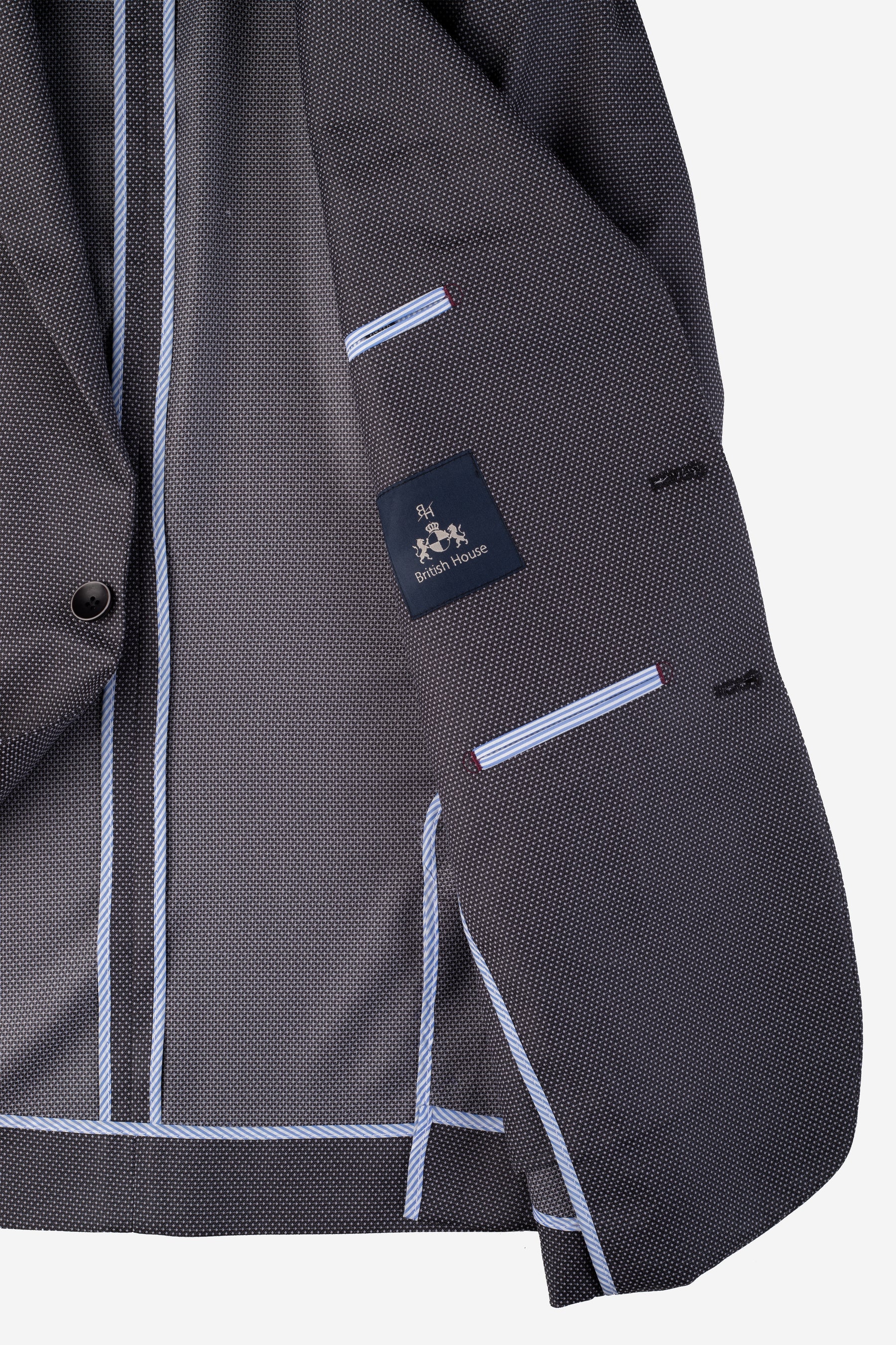 Contemporary Fit Cadet Gray Dotted Blazer