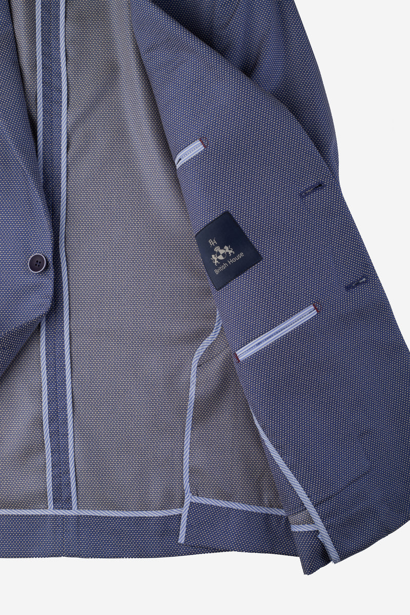 Contemporary Fit Slate Grey Dotted Blazer