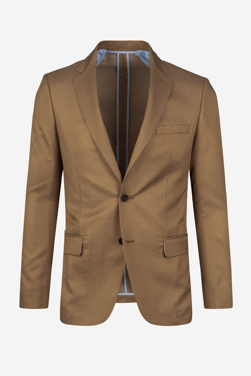 Contemporary Fit French Beige Dotted Blazer