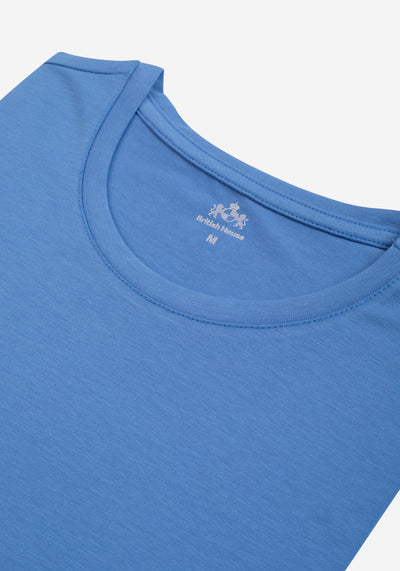 Lapis Blue Cotton Undershirt - Short Sleeve