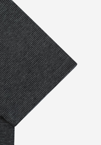 Jet Grey Cotton Waffle Polo Shirt