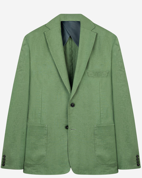 Herbal Green Pure Linen Blazer