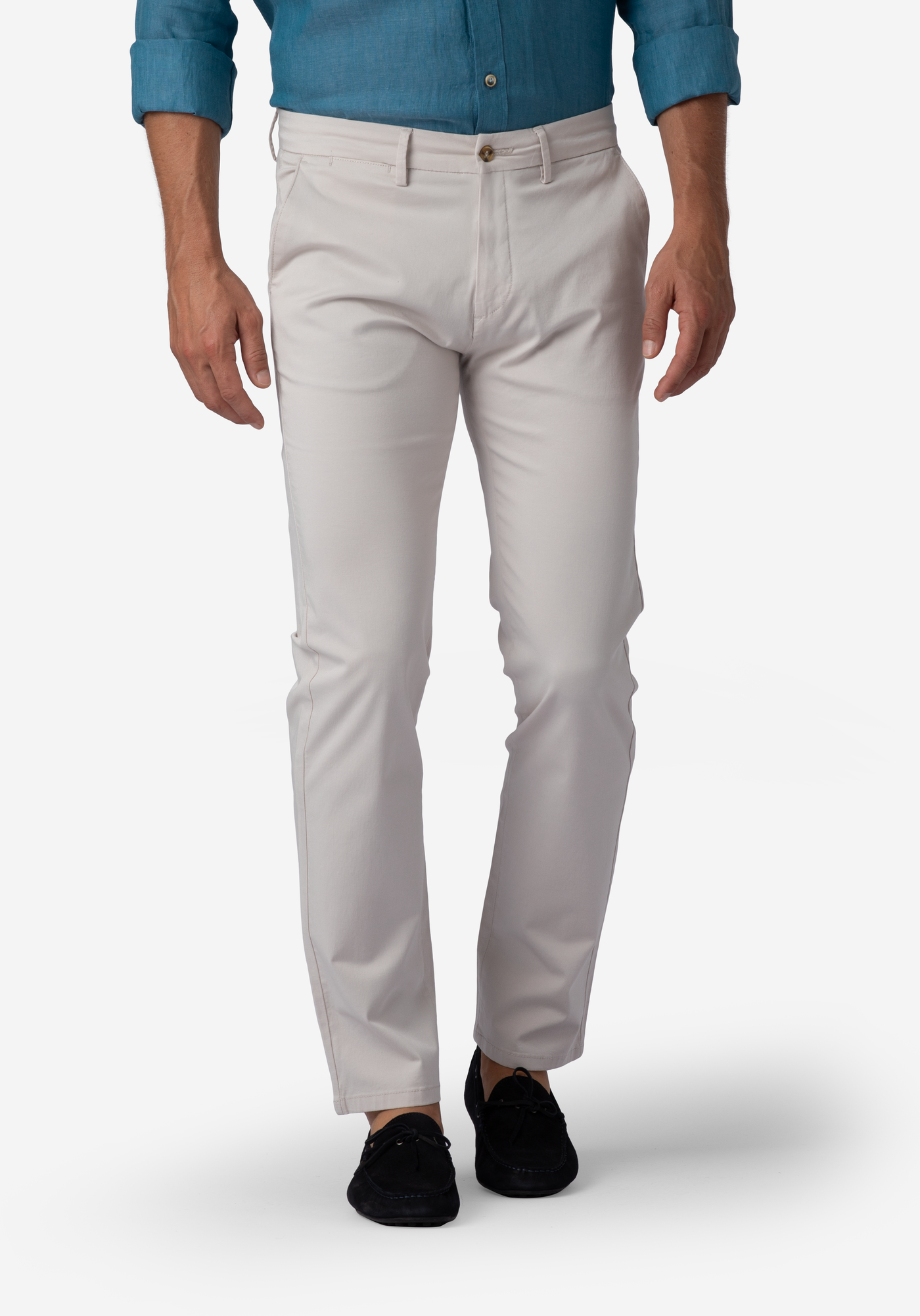 Contemporary Fit Off-White Gabardine