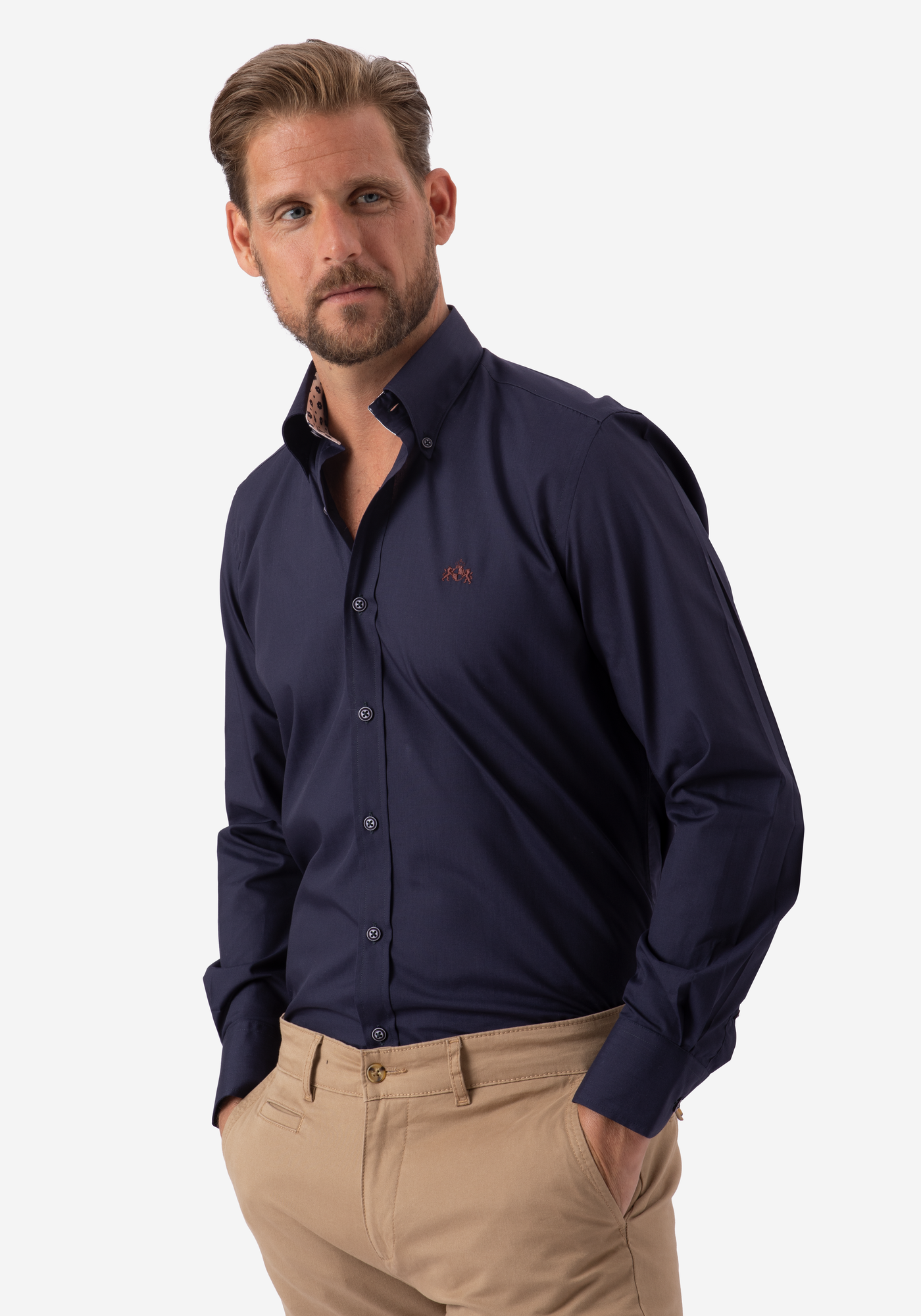 Deep Dark Blue Chambray Shirt