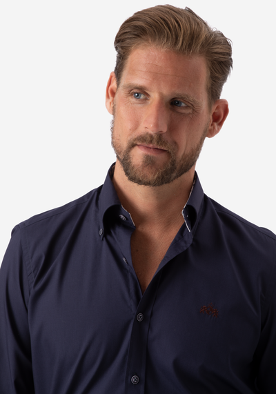 Deep Dark Blue Chambray Shirt