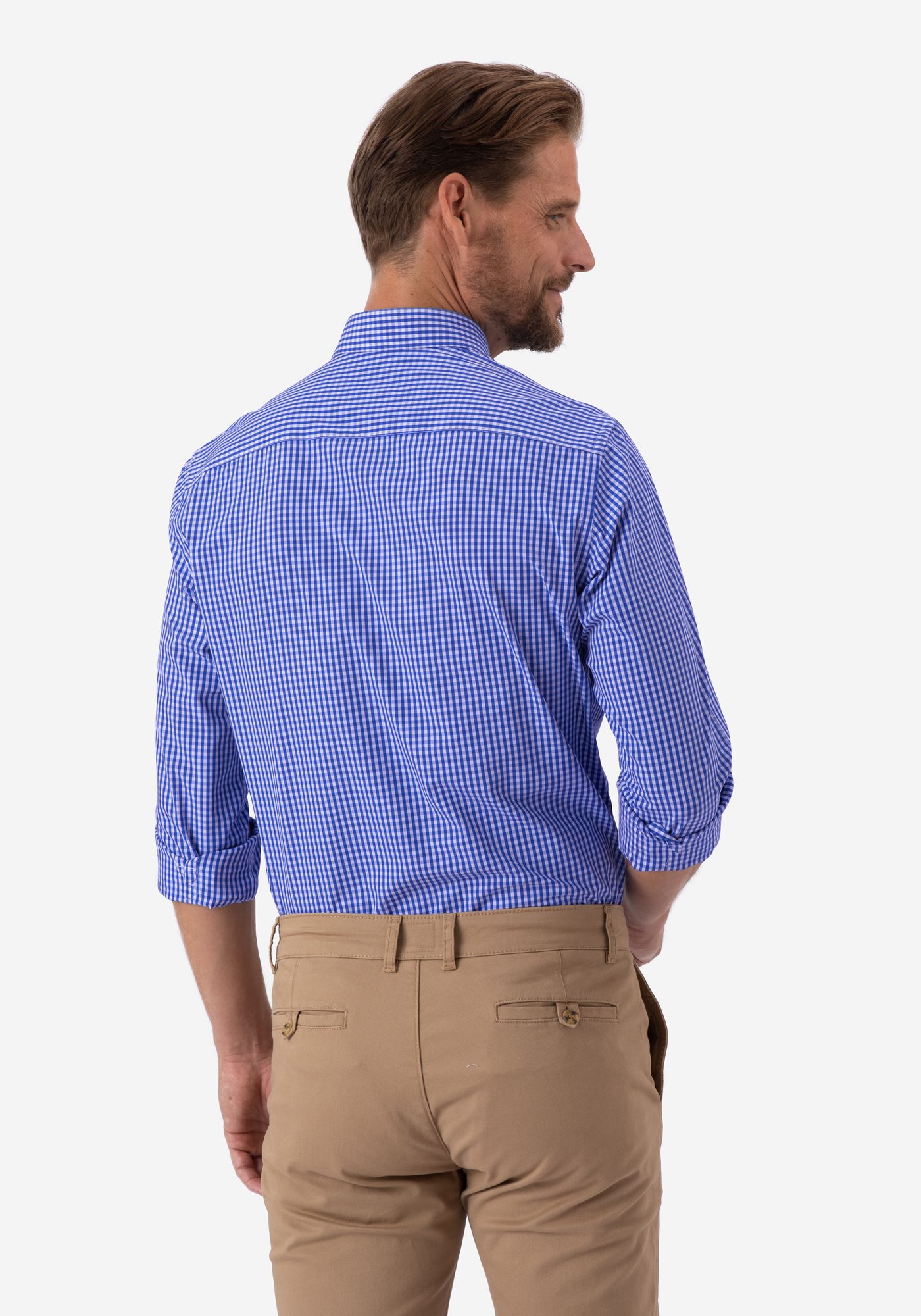 Lapis Blue Checked Poplin Shirt