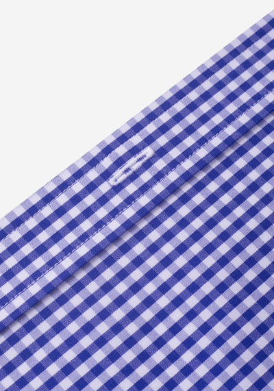 Lapis Blue Checked Poplin Shirt