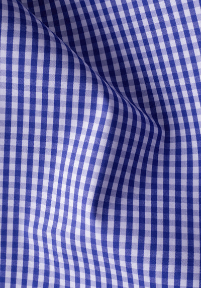 Lapis Blue Checked Poplin Shirt