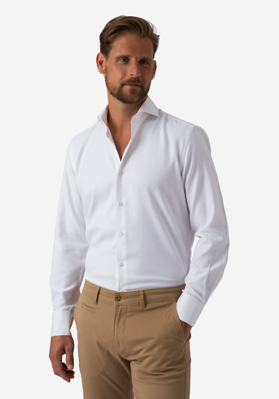 Glacier White Basket Weave Shirt